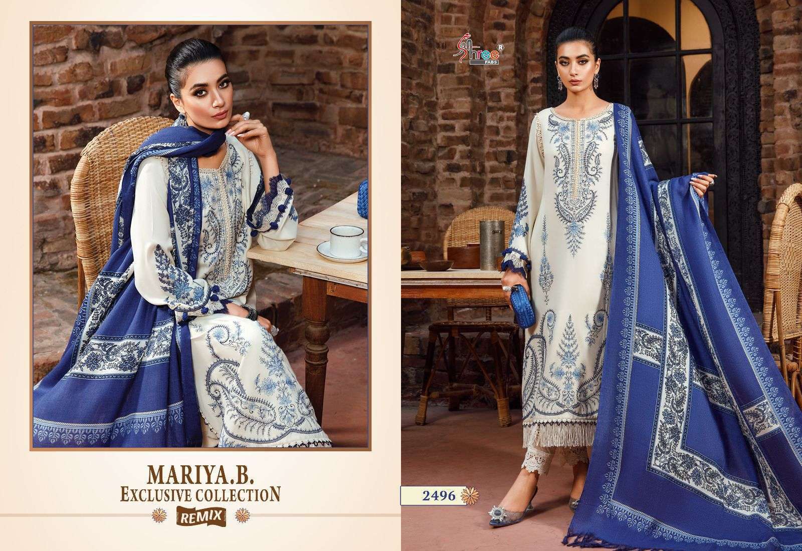 shree fabs maria b exclusive collection remix designer pure heavy rayon cotton suit 