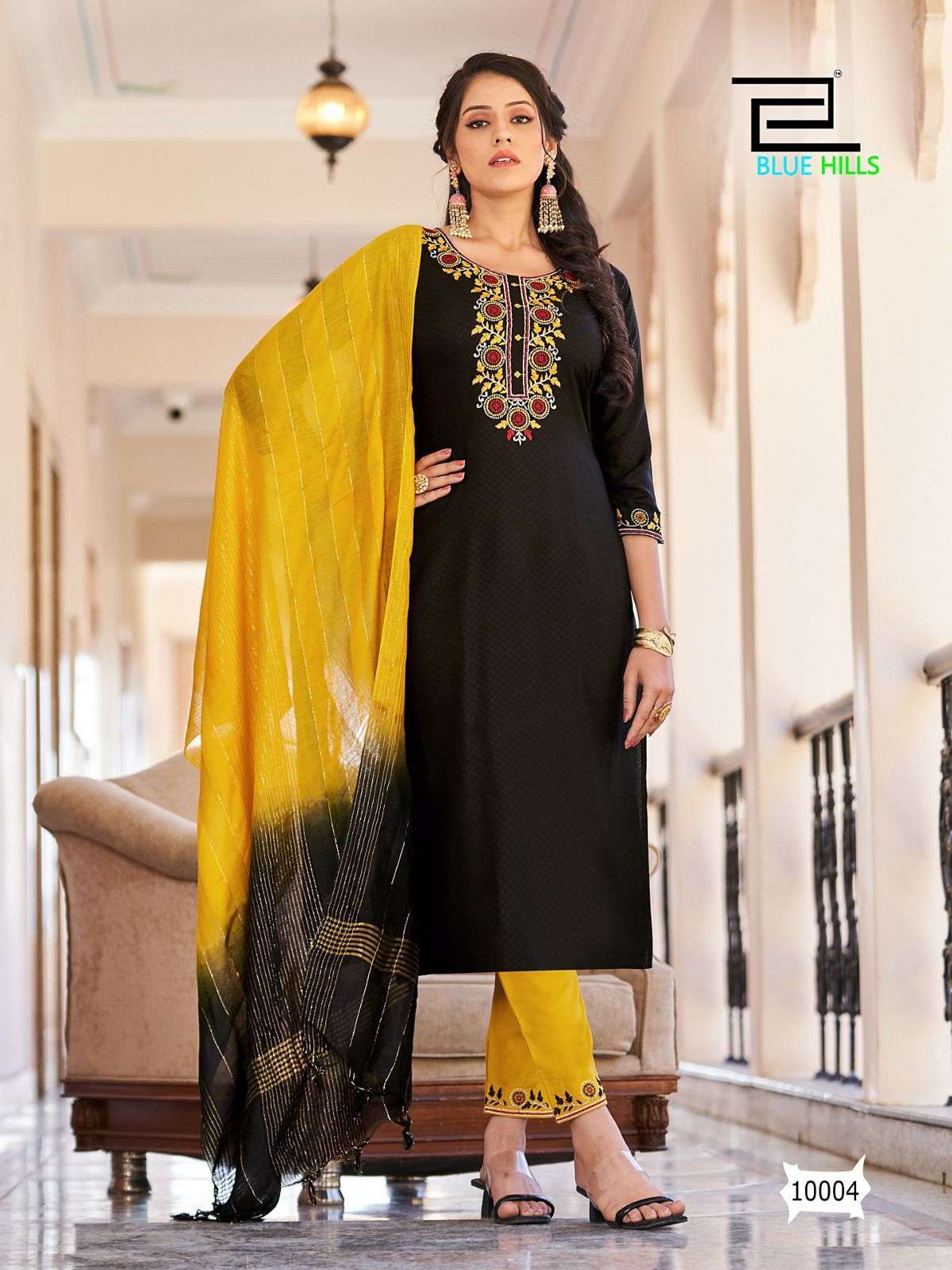 skywalk designer Viscose Dobby WITH Embroidery work suit