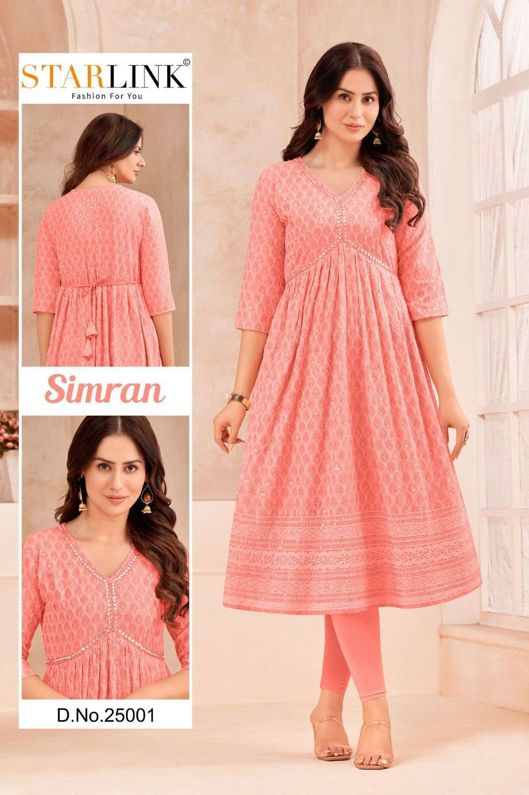 starlink simran series 25002-25018 rayon kurti 