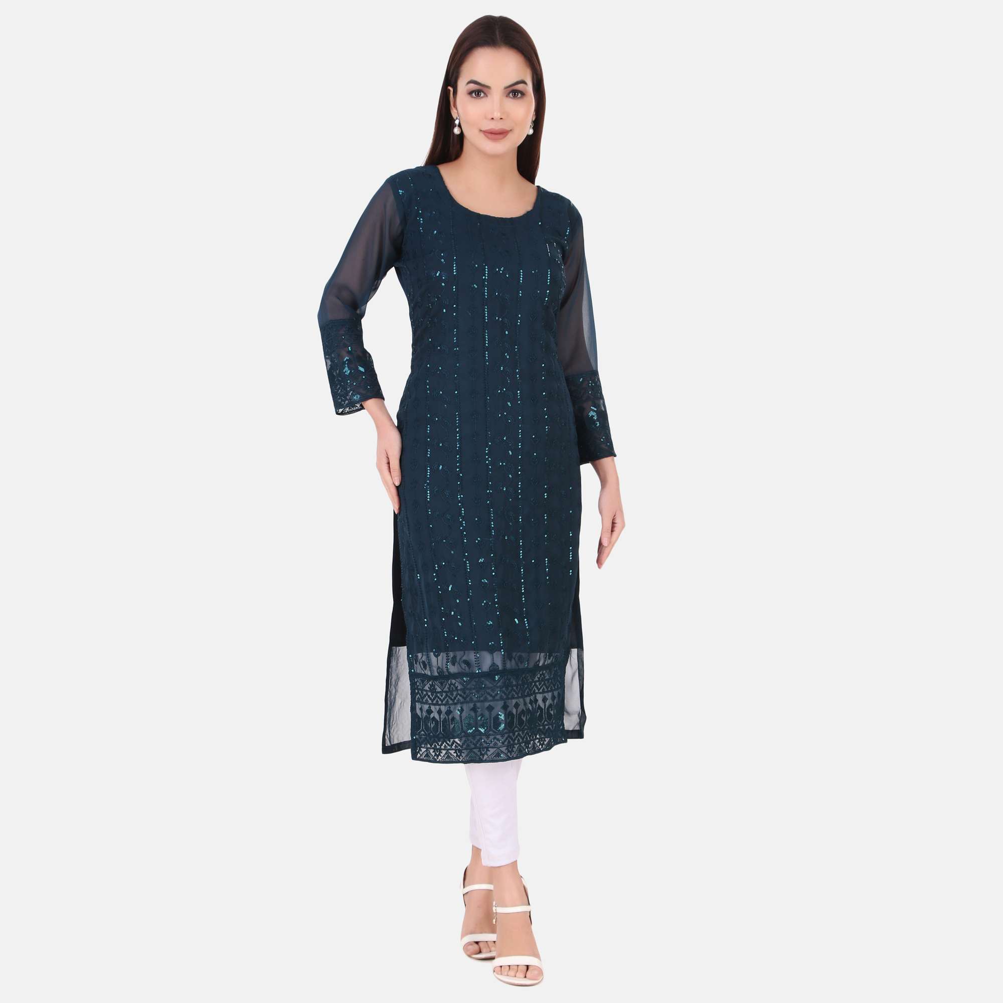 Sumangal Georgette kurti with crepe inner