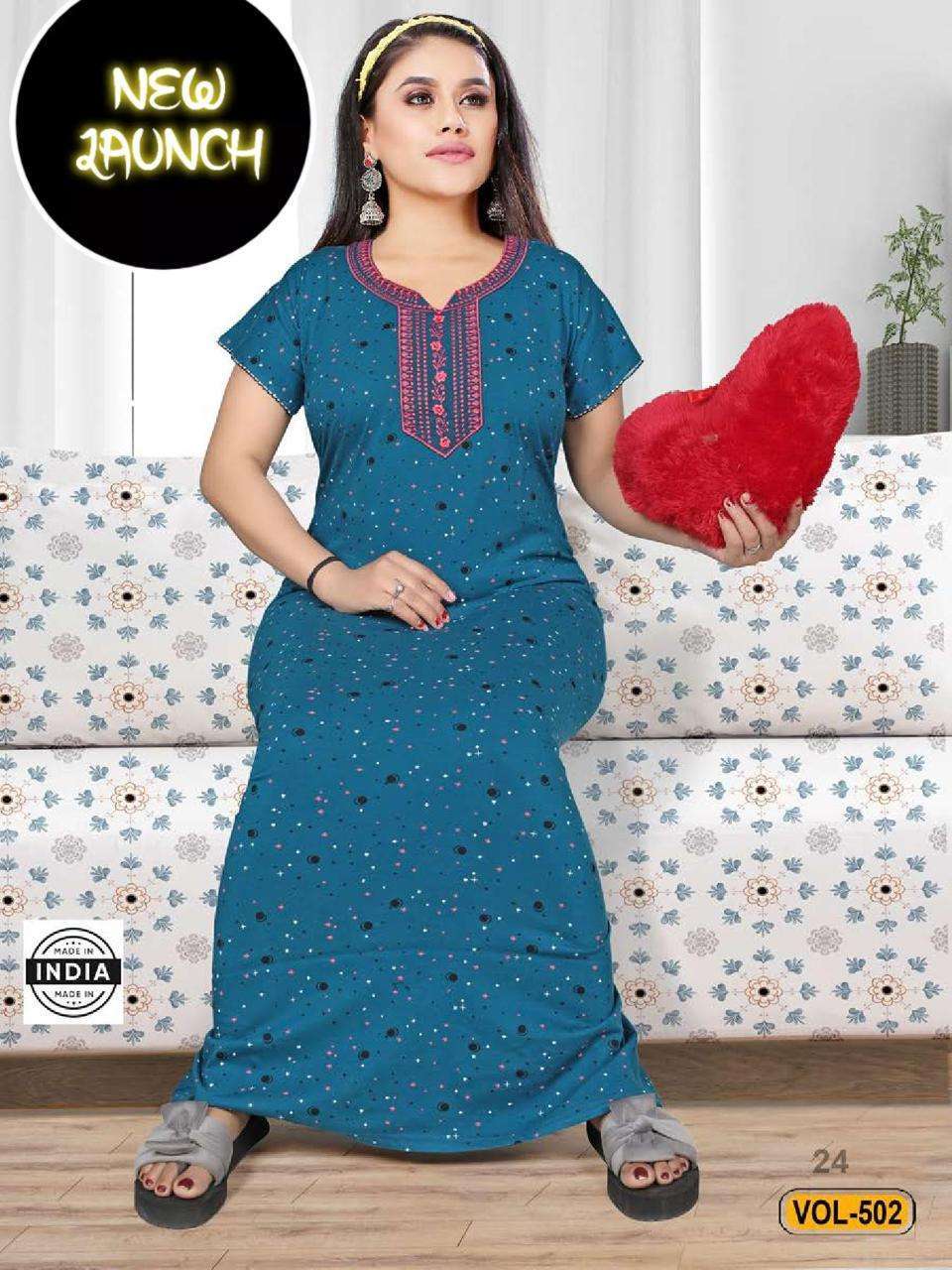 summer special shinker nighty gown vol 502 Shinker Hosiery Cotton night suit