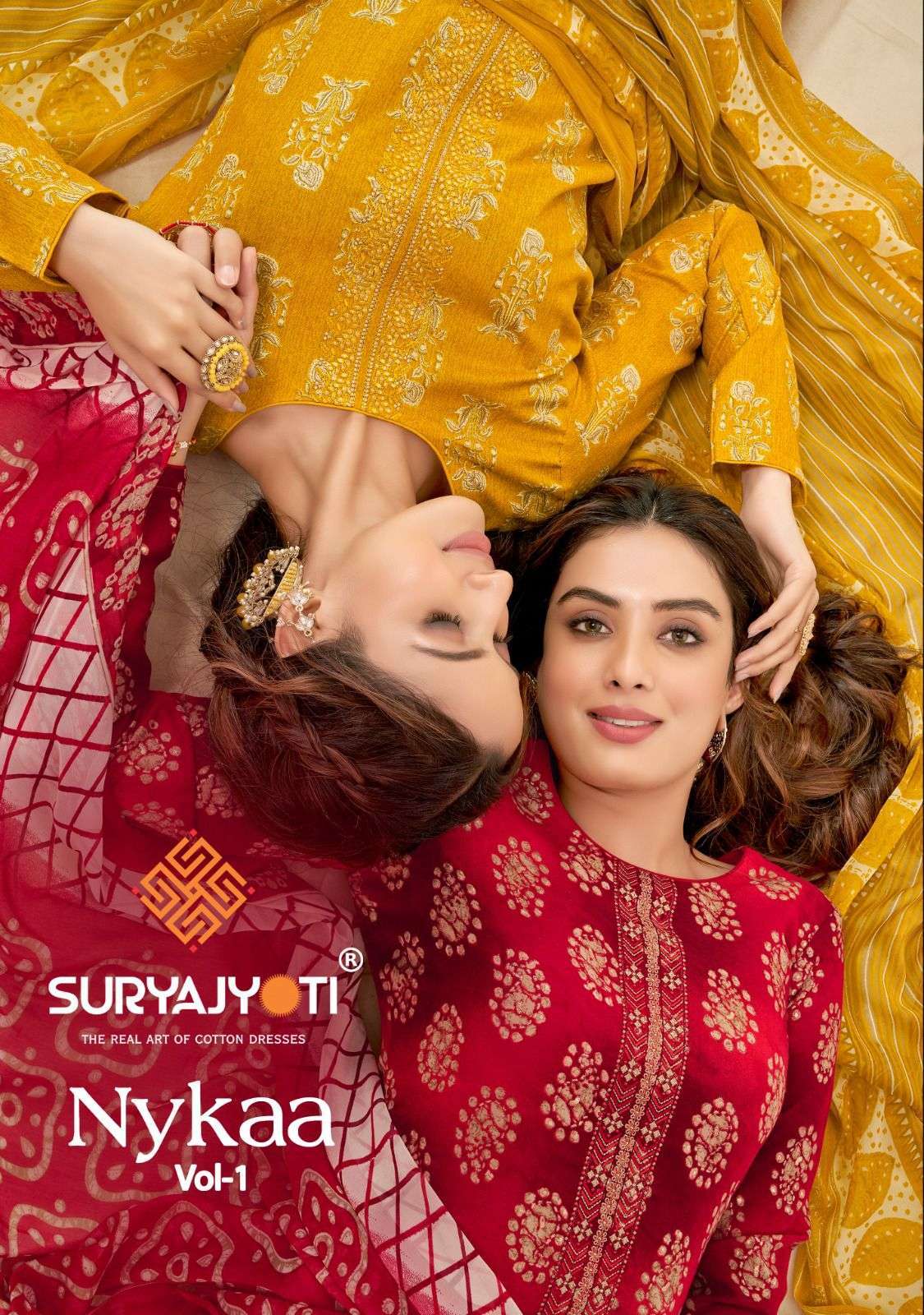 suryajyoti nykaa vol 1 series 1001-1010 cotton slub suit 