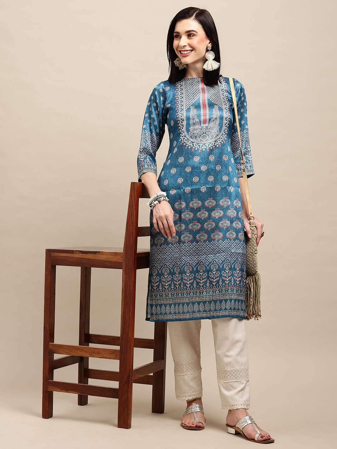 TIRTHA TUSSAR SILK FESTIVE WEAR KURTI 