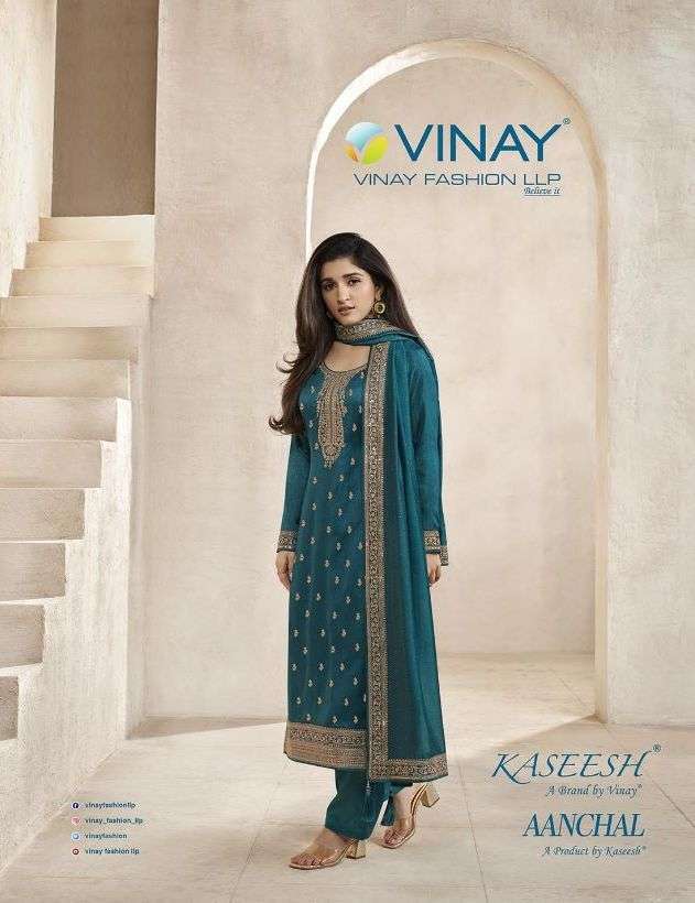 vinay kaseesh aanchal series 64591-64597 silk georgette suit