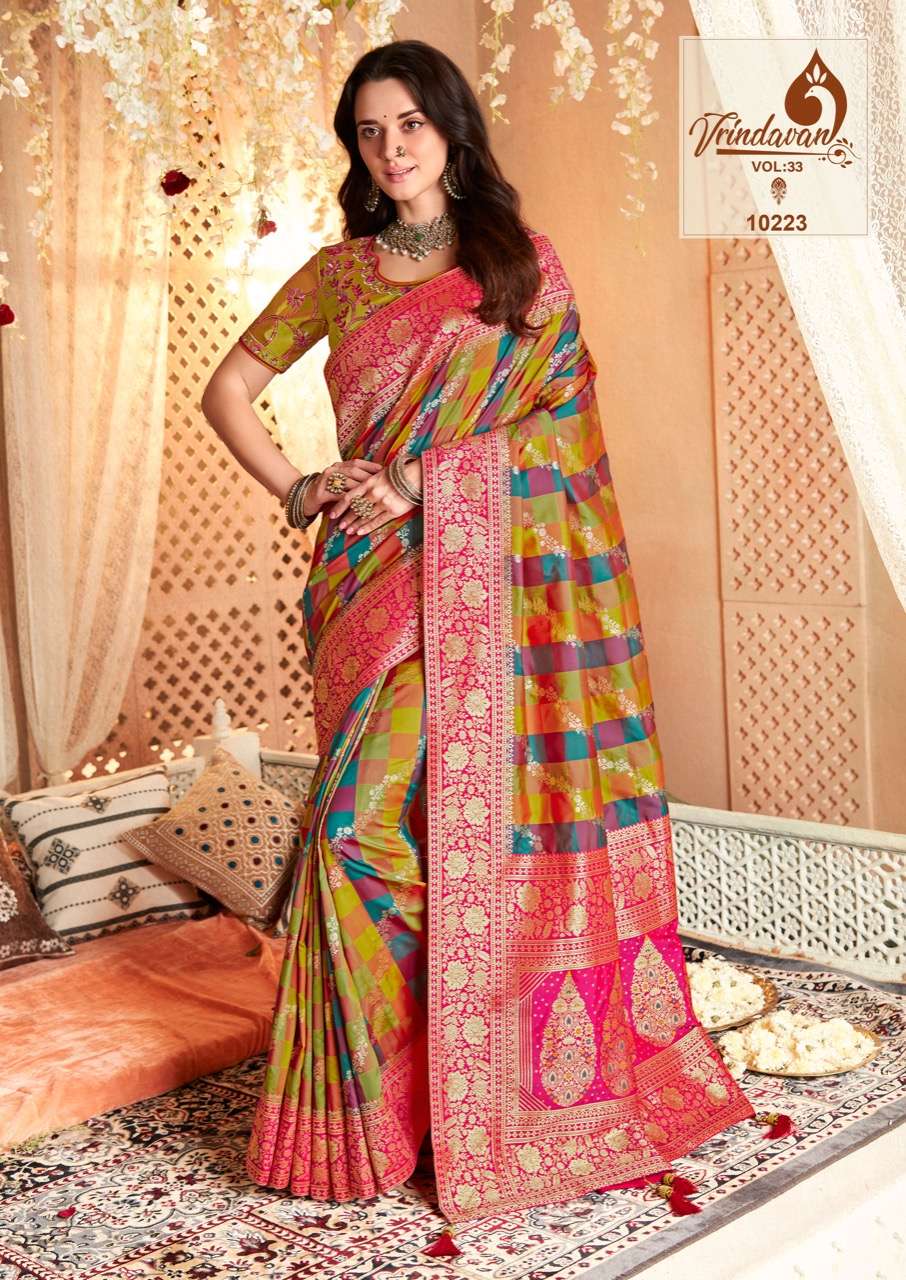 vrindavan vol 33 designer banarasi silk saree