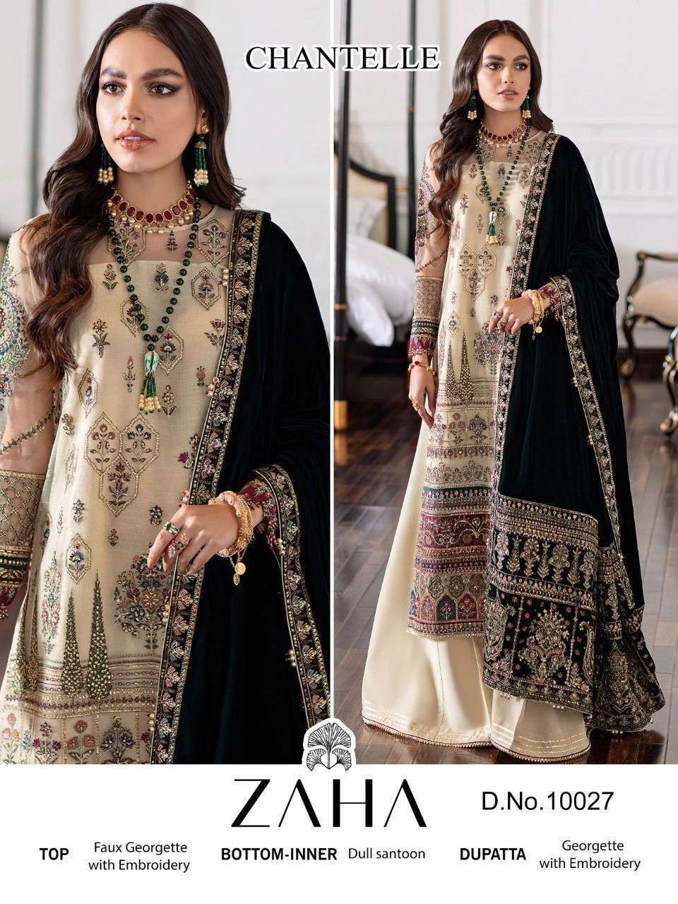 zaha 10027 single design amazing pakistani suit