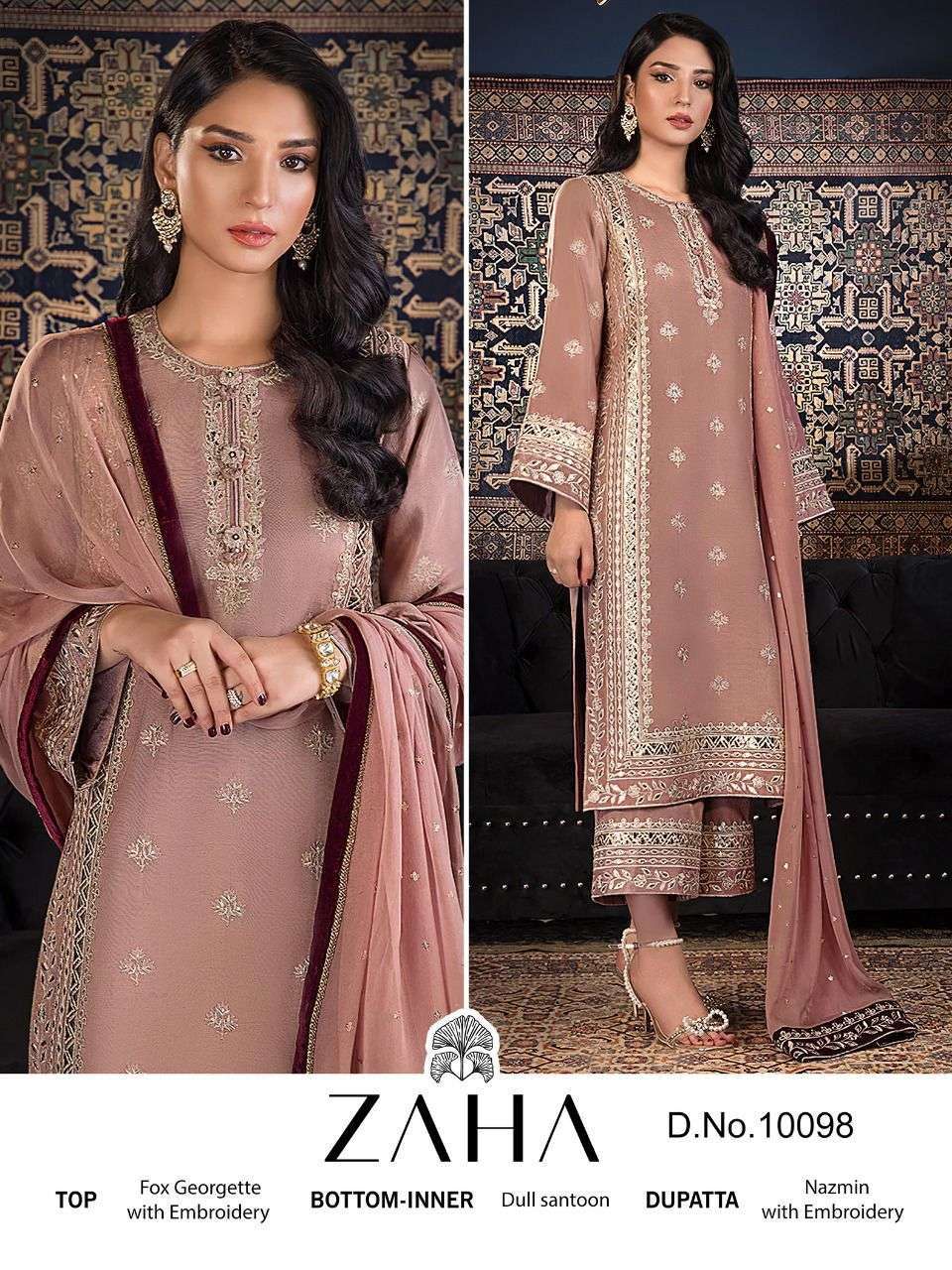 zaha 10098 georgette wholesale readymade salwar kameez in surat