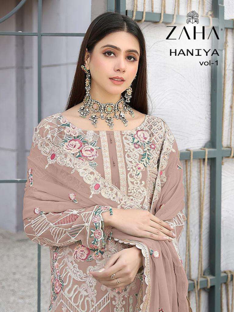 zaha haniya vol 1 series 10128 efgh georgette heavy embroidered suit 