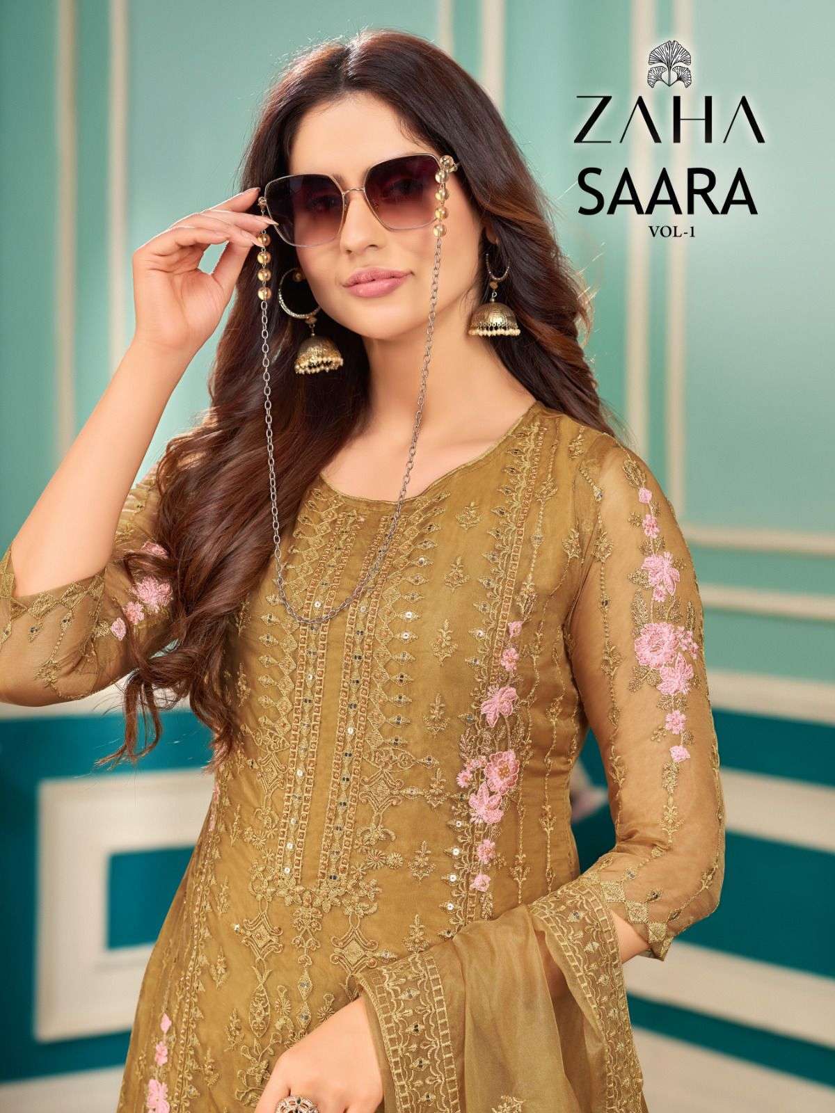 zaha saara vol 1 series 10200-10201 organza suit 