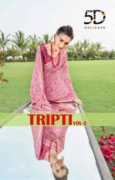 5d designer tripti vol 2 series 4281-4288 bright chiffon saree
