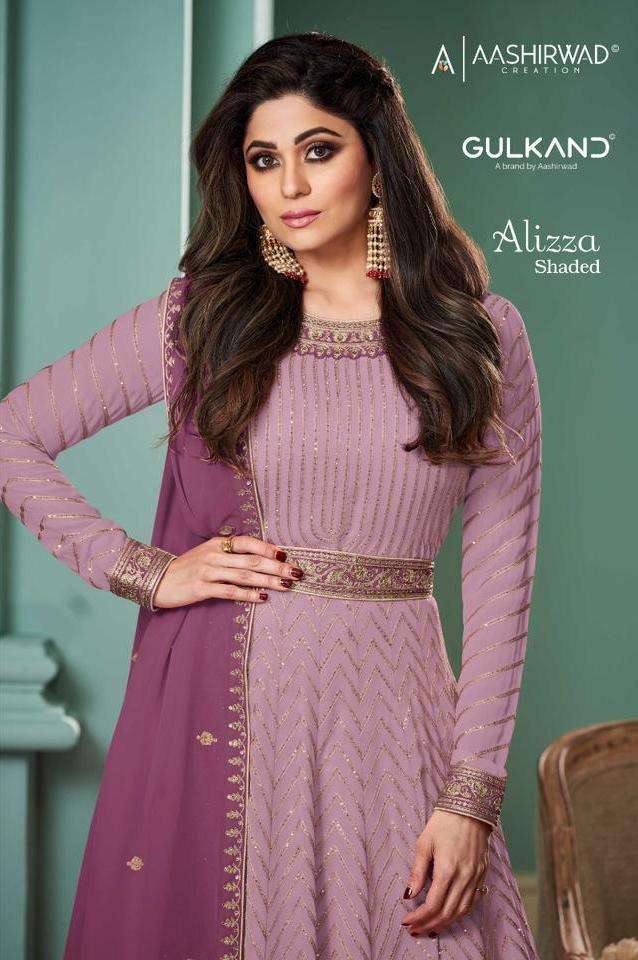 aashirwad creation gulkand alizza series 8529 real georgette suit 