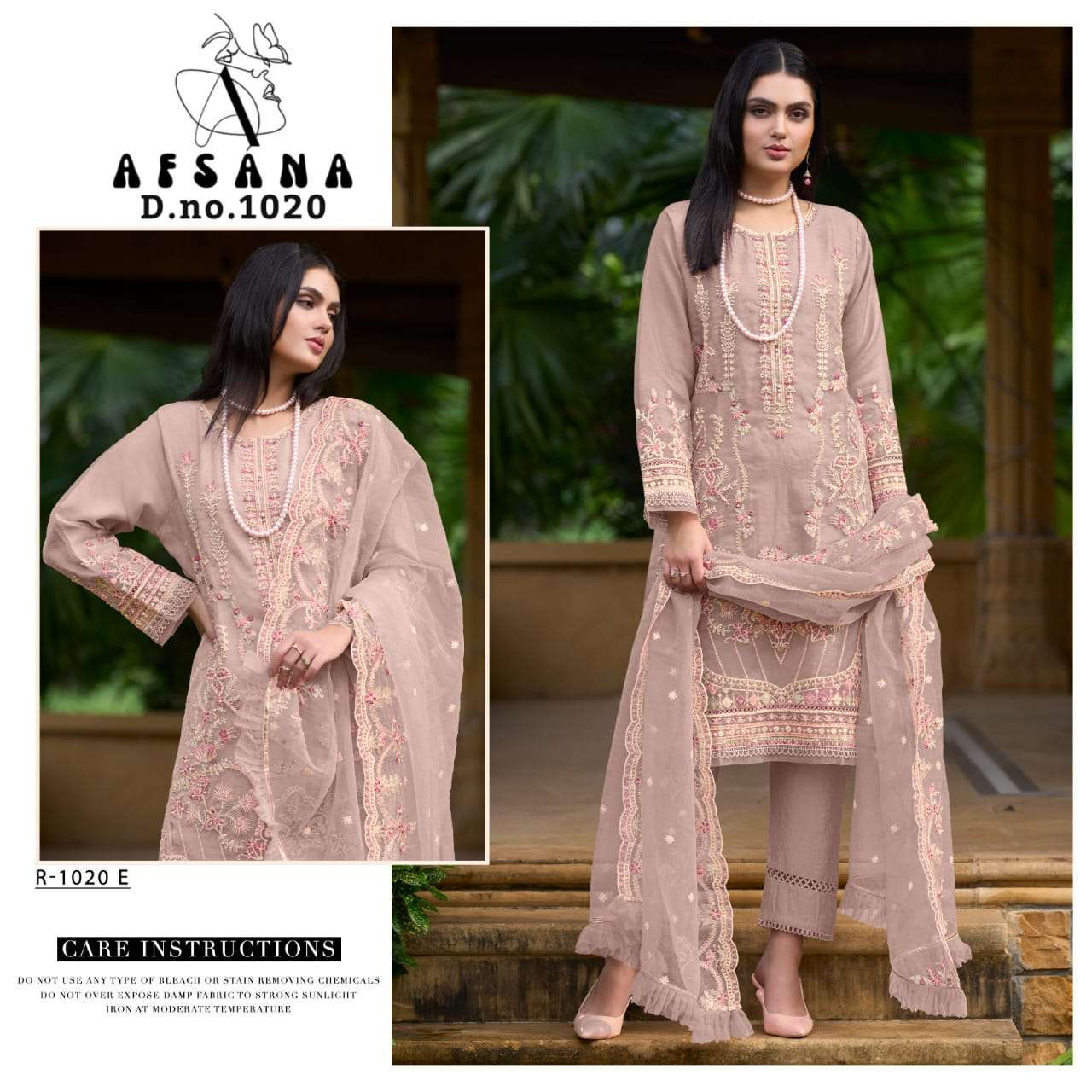 afsana 1020 colours organza embroidery suit