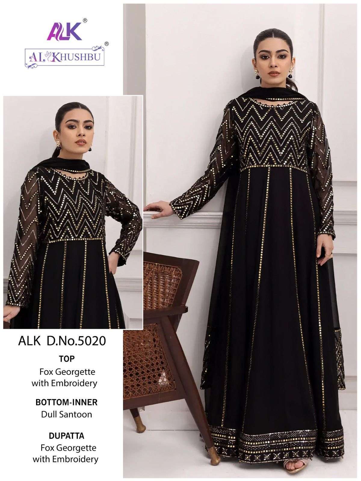 al khushbu 5020 georgette with heavy embroidered suit 