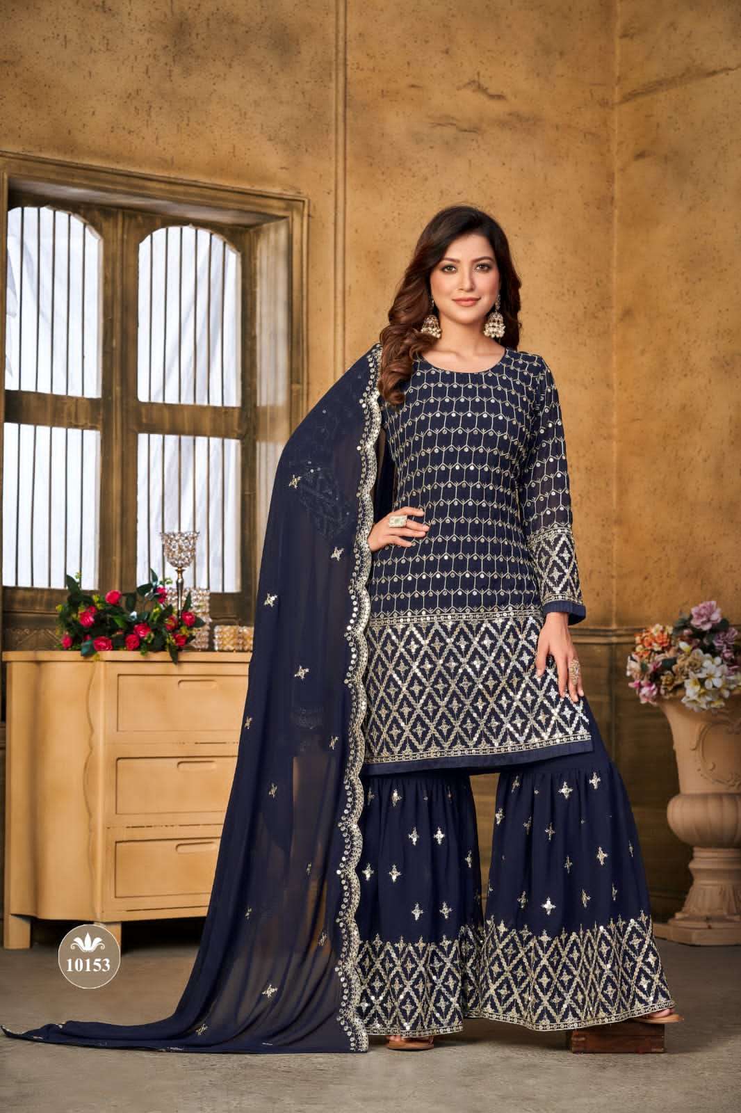 anjubaa vol 15 series 10151-10154 faux georgette suit 