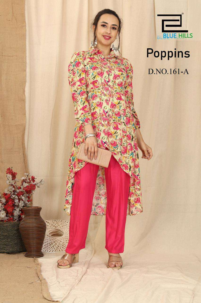 blue hills poppins series 161 premium Rayon Print co ord set