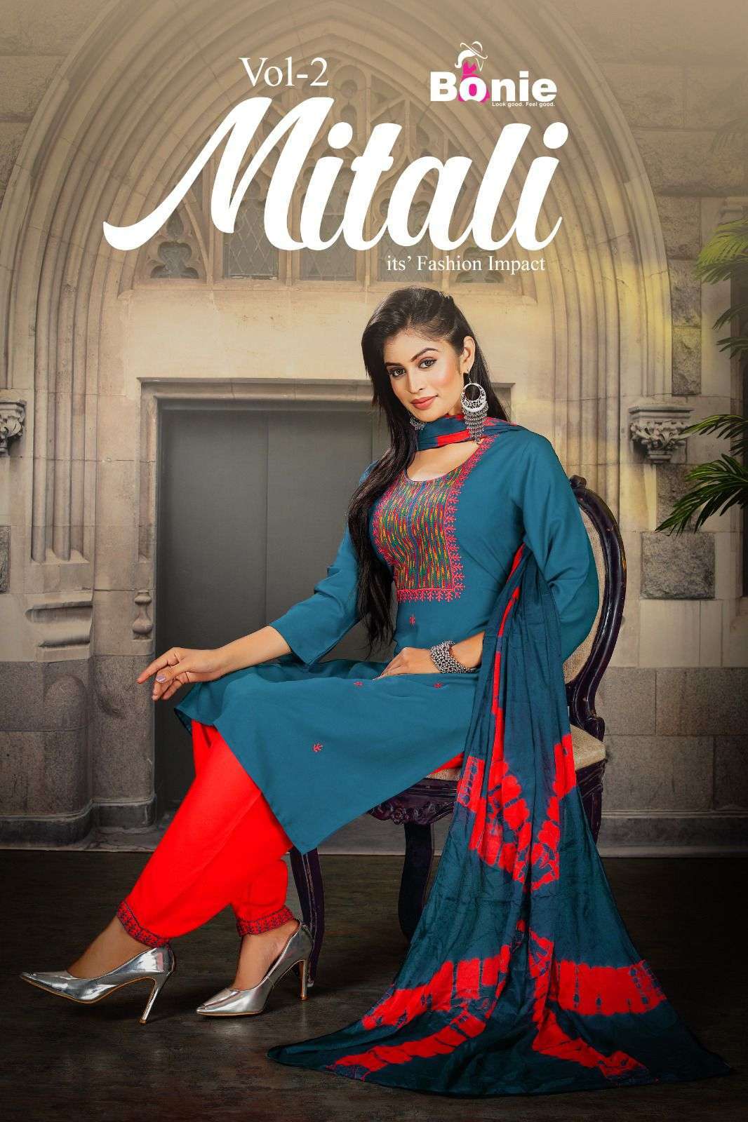 bonie mitali vol 2 series 1001-1006 heavy rayon readymade suit 