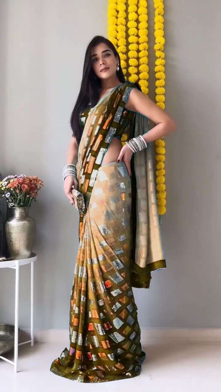 bt-14 designer Shaded Faux Georgette saree