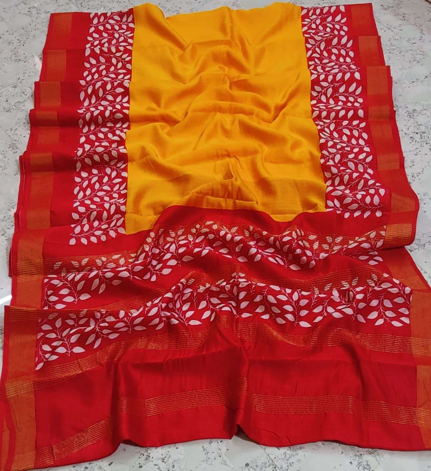 bt-52 Tussar Cotton with New Digital Print saree