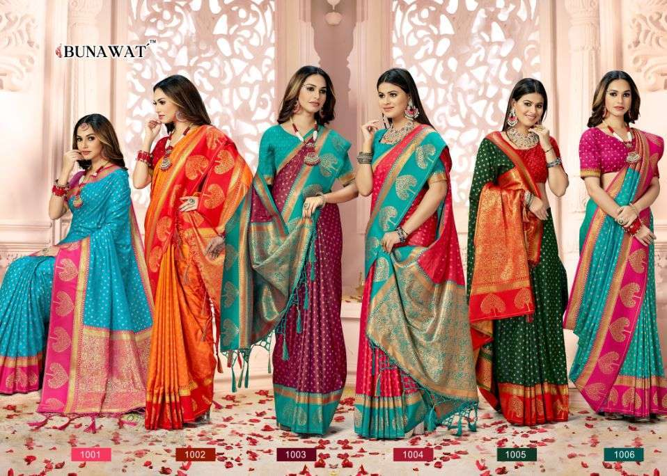 bunawat vrunda silk series 1001-1006 Silk woven work saree