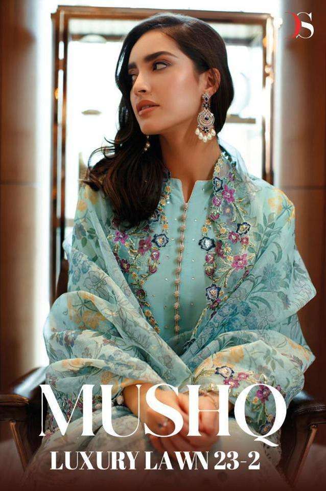 deepsy mushq luxury lawn 23 vol 2 series 3221-3226 Pure Cambric cotton suit