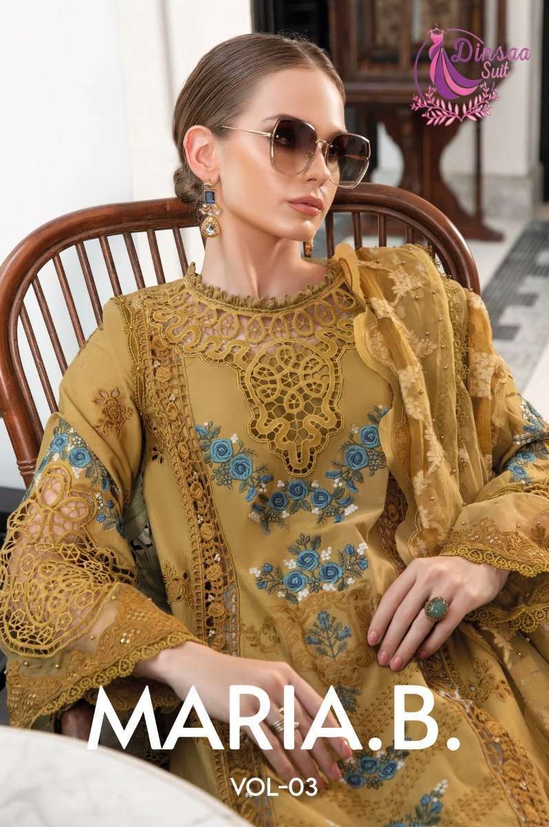 Dinsaa maria b vol 3 series 208-210 pure cotton suit