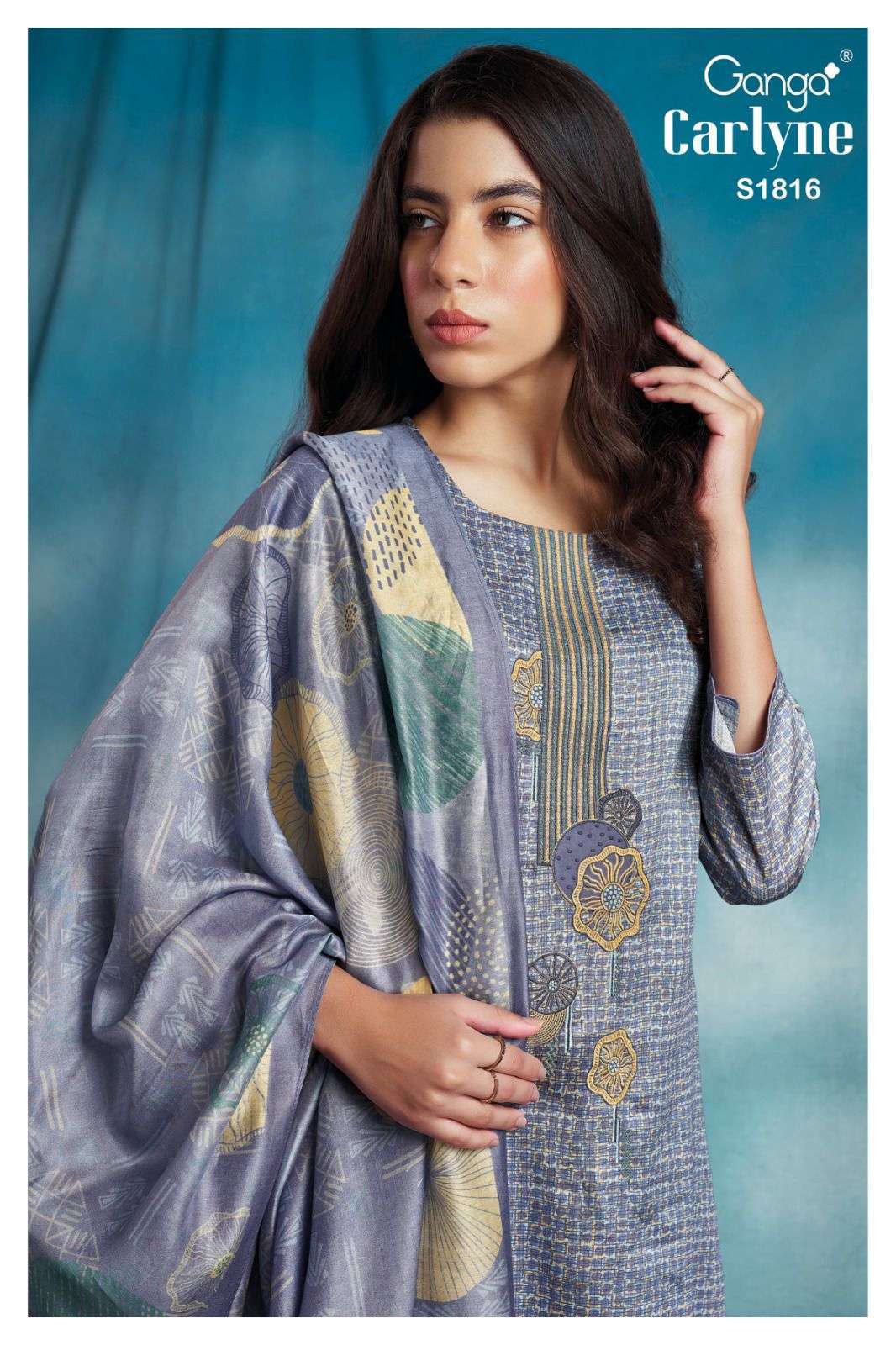 ganga carlyne 1816 premium cotton silk suit 