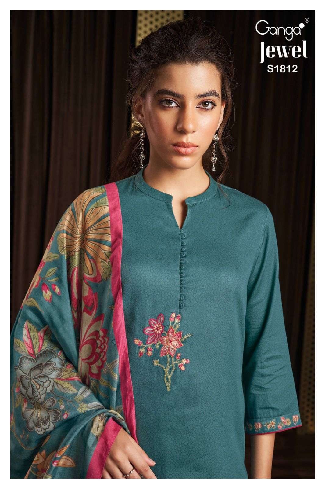 ganga jewel 1812 premium cotton silk suit 