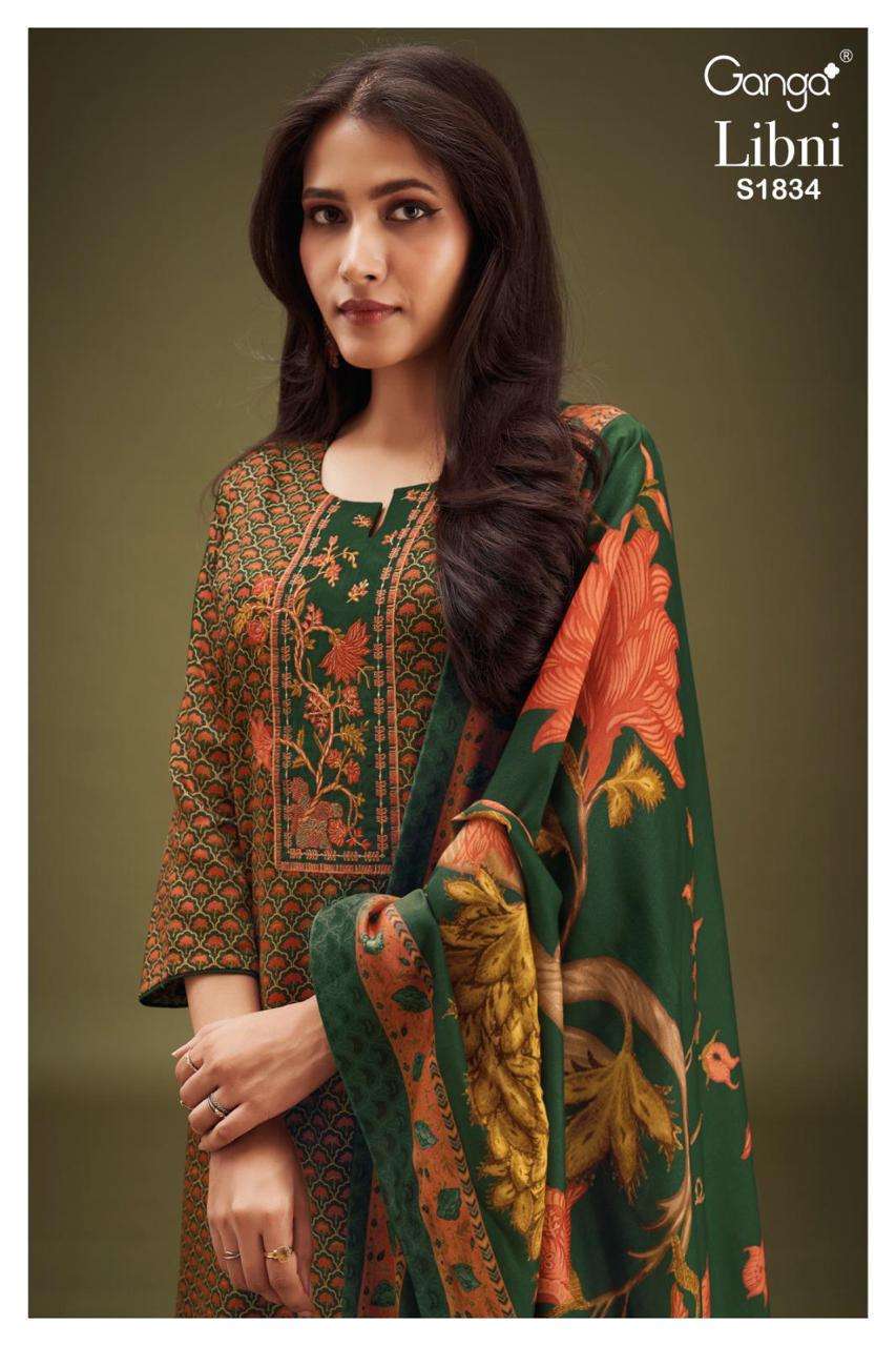 ganga libni 1834 designs cotton silk printed suit