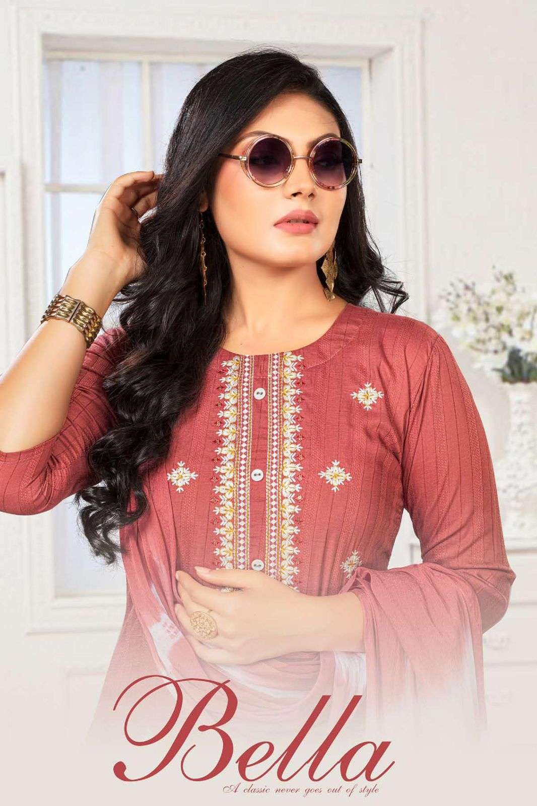 Golden Bella Vol 2 series 8355 Pure Silk Chinon readymade suit