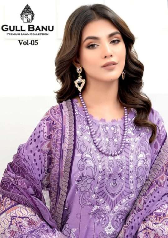 Gull A Ahmed Gullbanu Vol-5 series 5001-5006 Pure Lawn Cotton suit