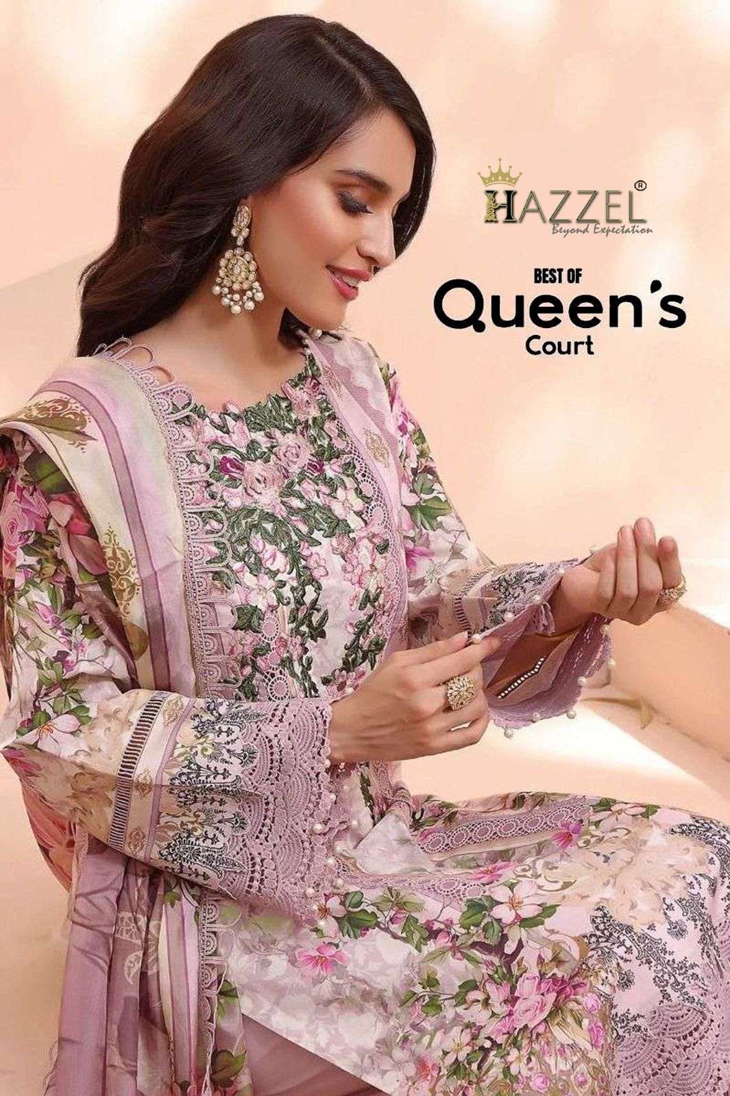 hazzel firdous queen court series 1001-1003 pure cotton suit 