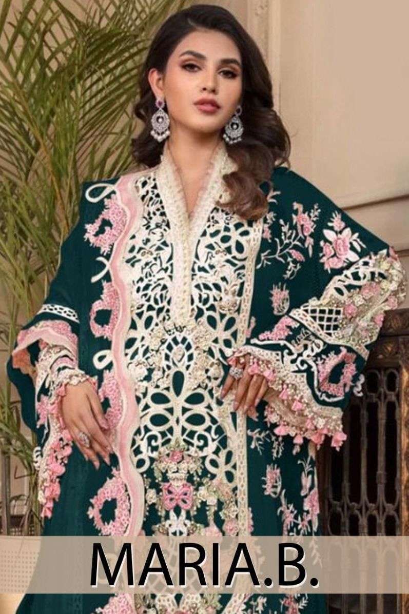 hazzel maria b 014abc faux georgette embroidery suit 