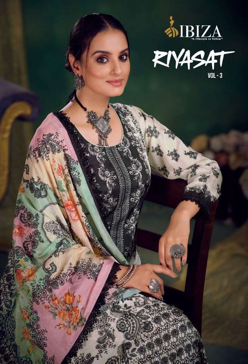 ibiza riyasat vol 3 series 10403-10406 pure bemberg muslin suit 