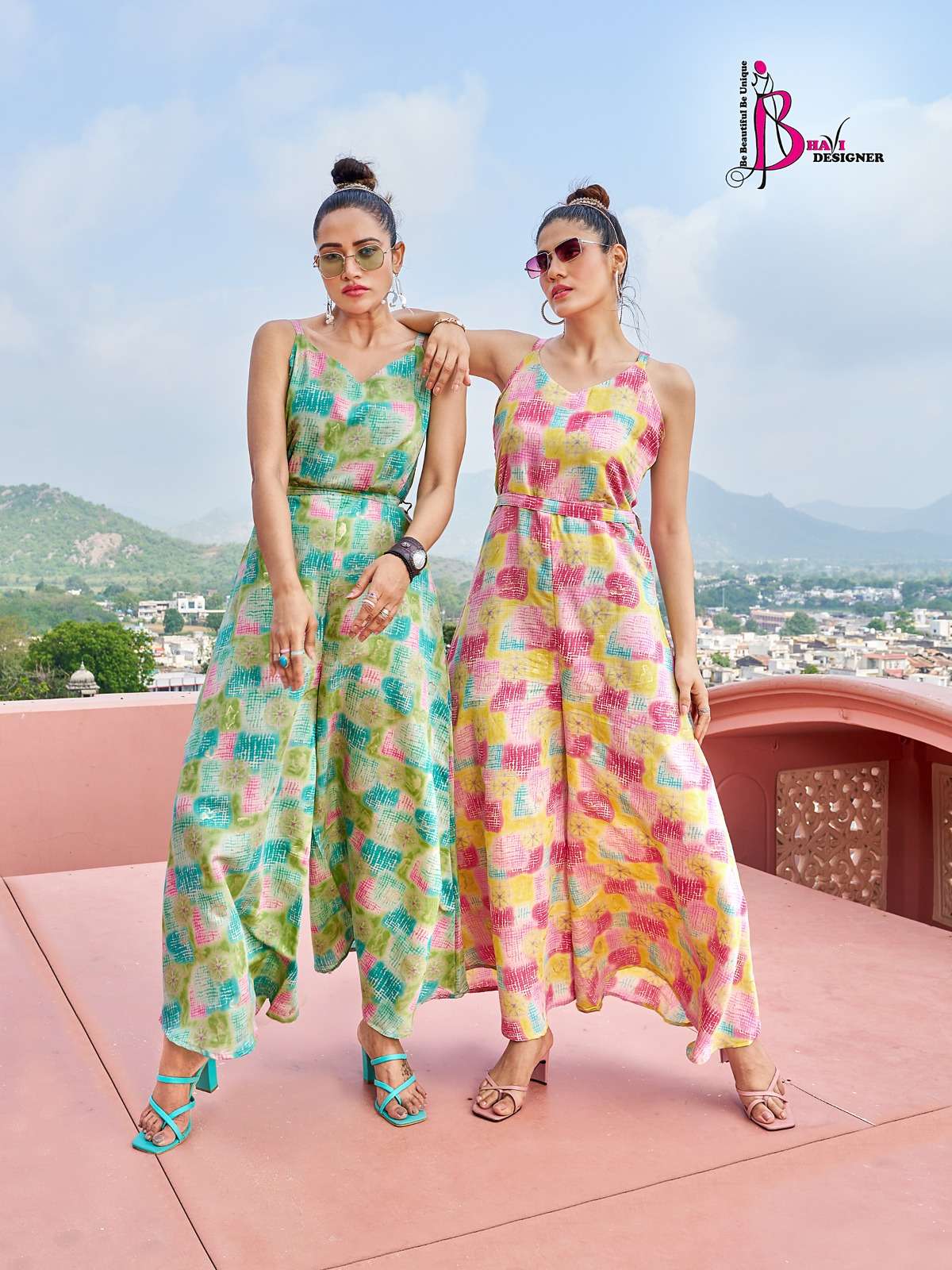 jumpsuit designer printed modal silk jumpsuits