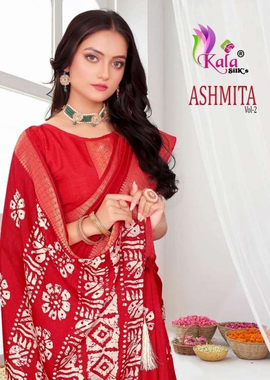kala silk ashmita vol 2 series 1001-1008 Dolla silk with jekord border saree