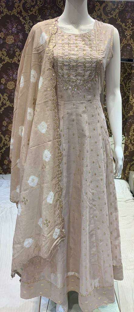 kashiti Chanderi Silk Gown with dupatta 