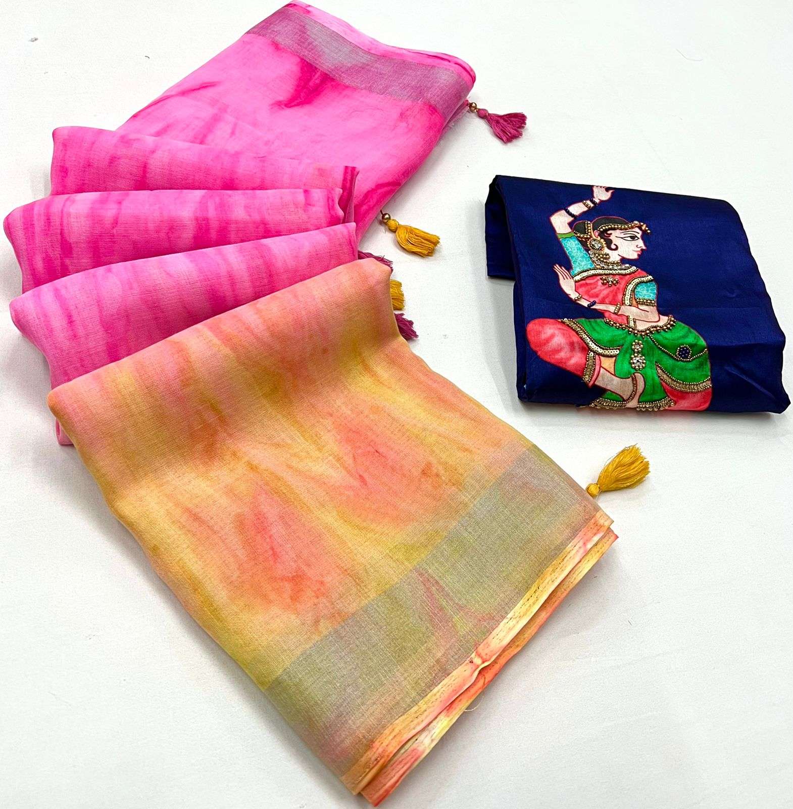 Kashvi creation pure linne with prizm print saree