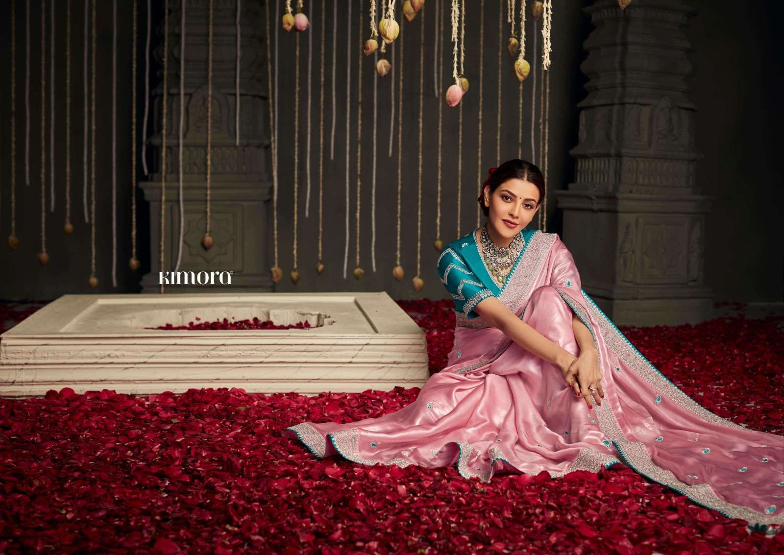 kimora kajal 5221 hits Soft Tissue Silk With Embroidery Work saree