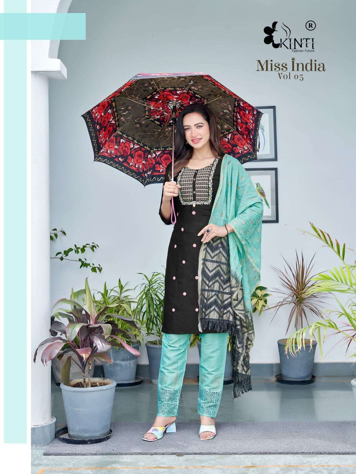 kinti miss india vol 5 series 1001-1008 Two Tone Rayon suit