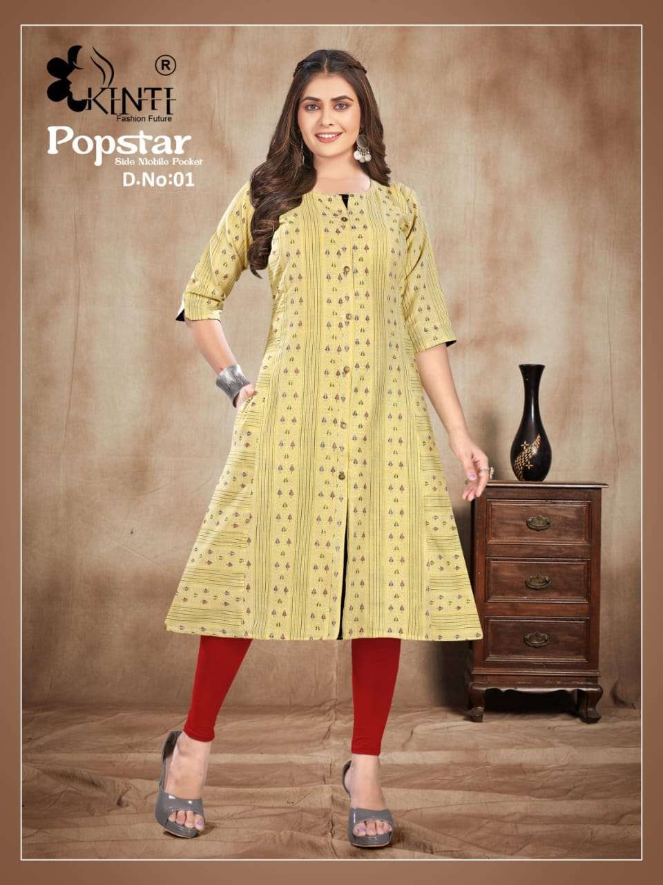 kinti popstar vol 3 series 01-08 Handloom Weaving Strips kurti