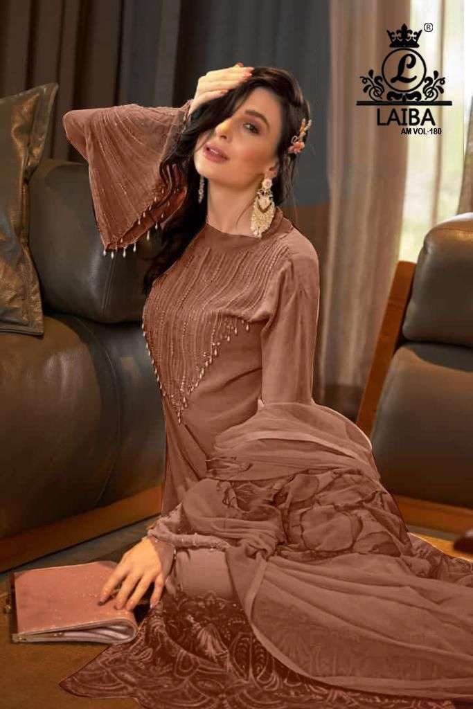 laiba am vol 180 dark colors Pure georgette with crepe inner suit