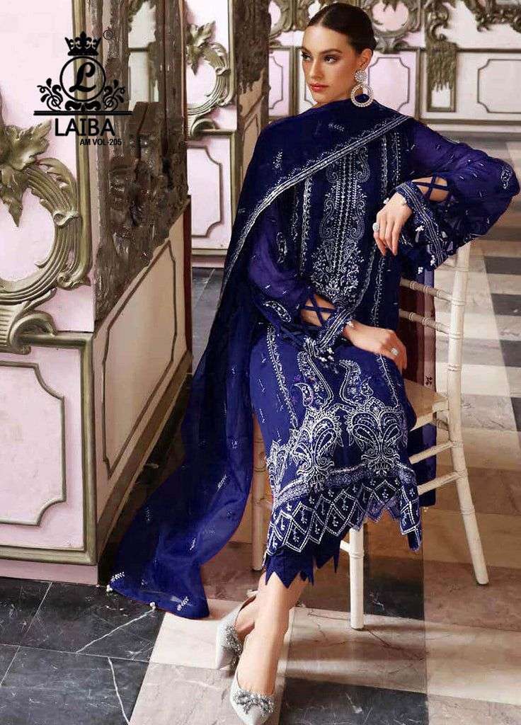 laiba am vol 205 pure Oraganza with crepe inner suit