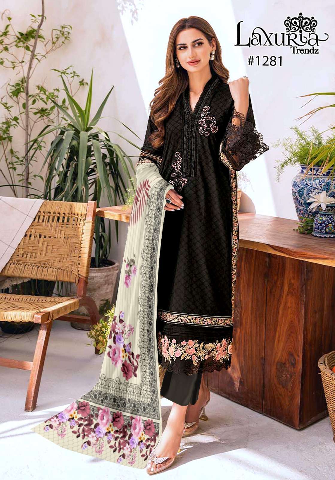 laxuria 1281 faux georgette readymade suit 