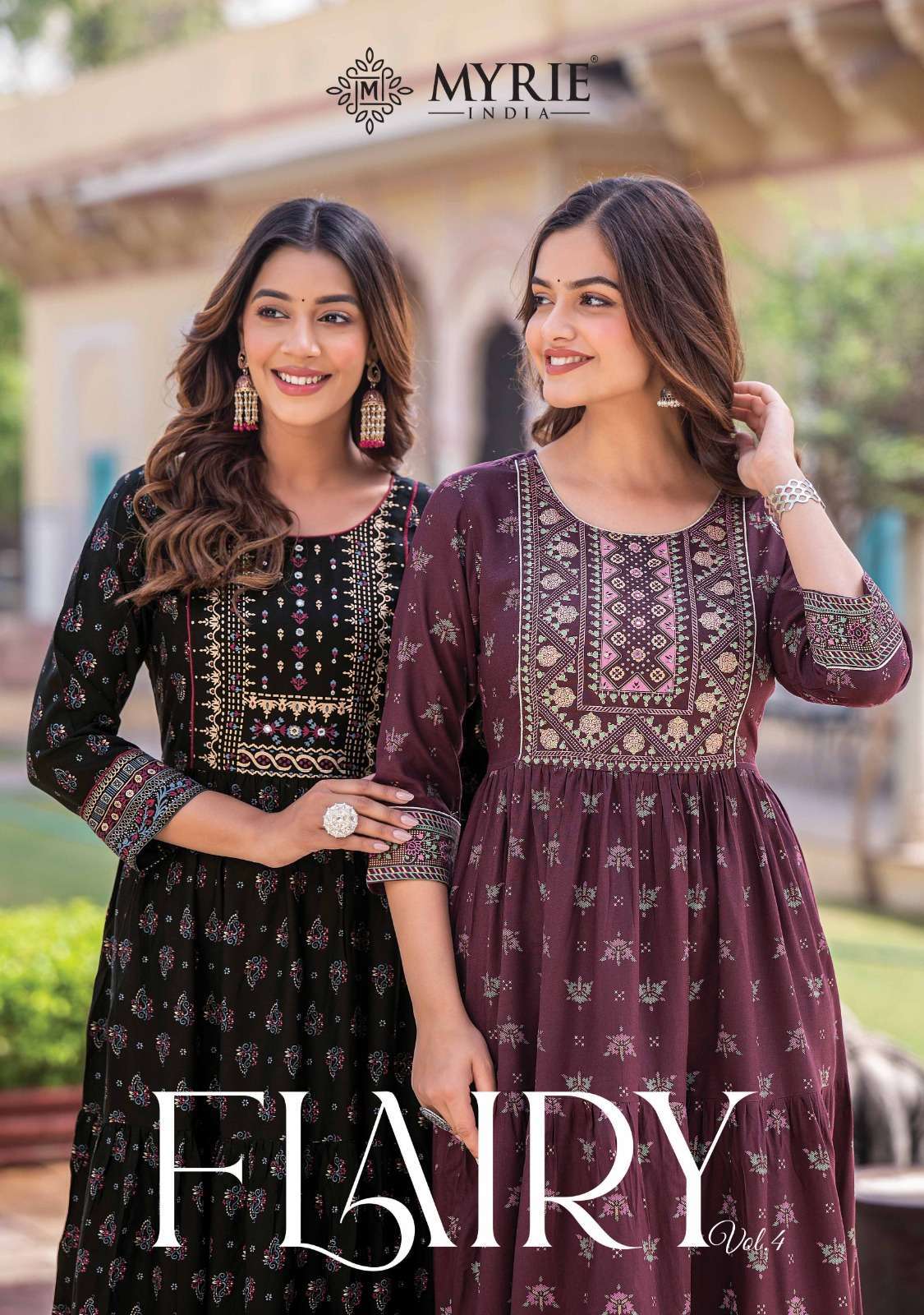 mayree india flairy vol 4 series 401-408 Heavy Reyon Printed Gown 