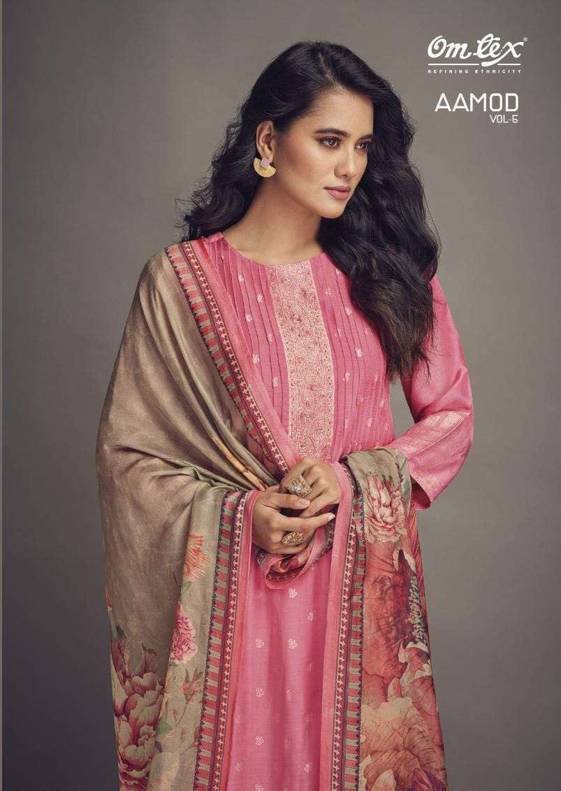 omtex aamod vol 5 series 2291 muslin jacquard suit 