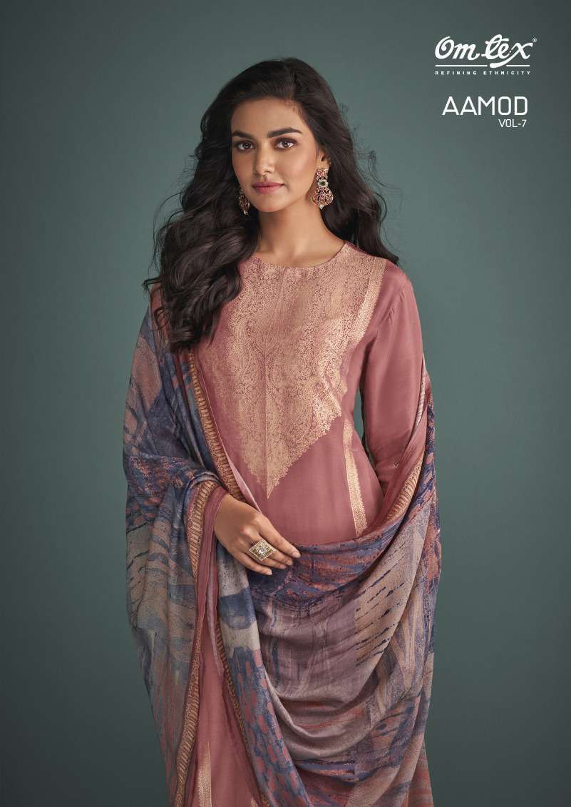 omtex aamod vol 7 series 2361 muslin jacquard suit 