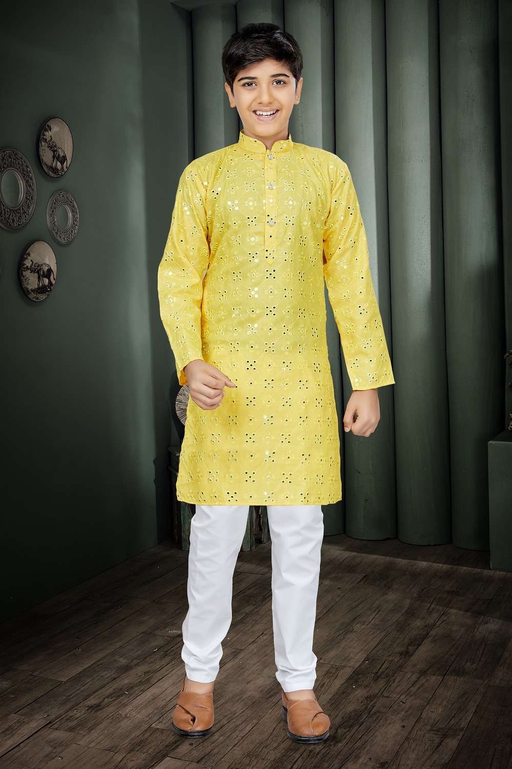 outluk combo mirror work readymade kids wear kurta and pajama