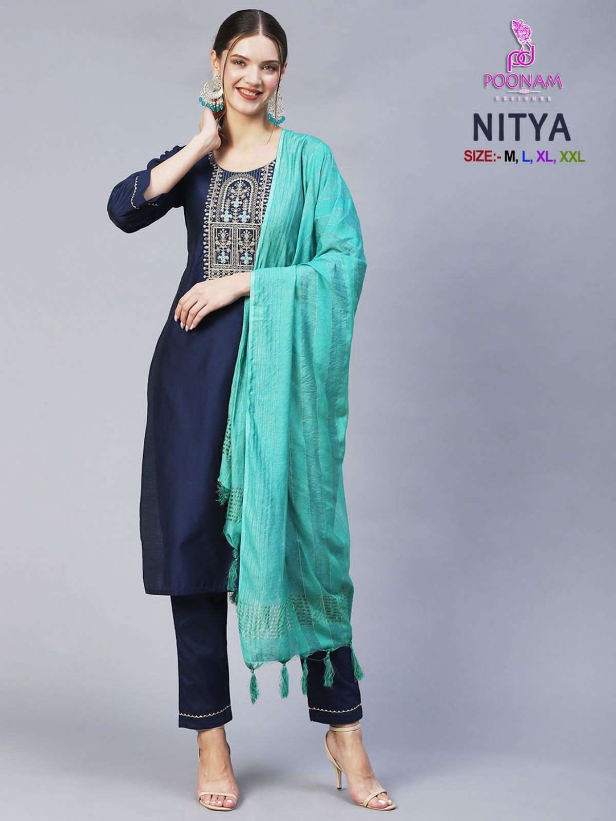 poonam nitya series 1001-1004 Cotton blend readymade suit