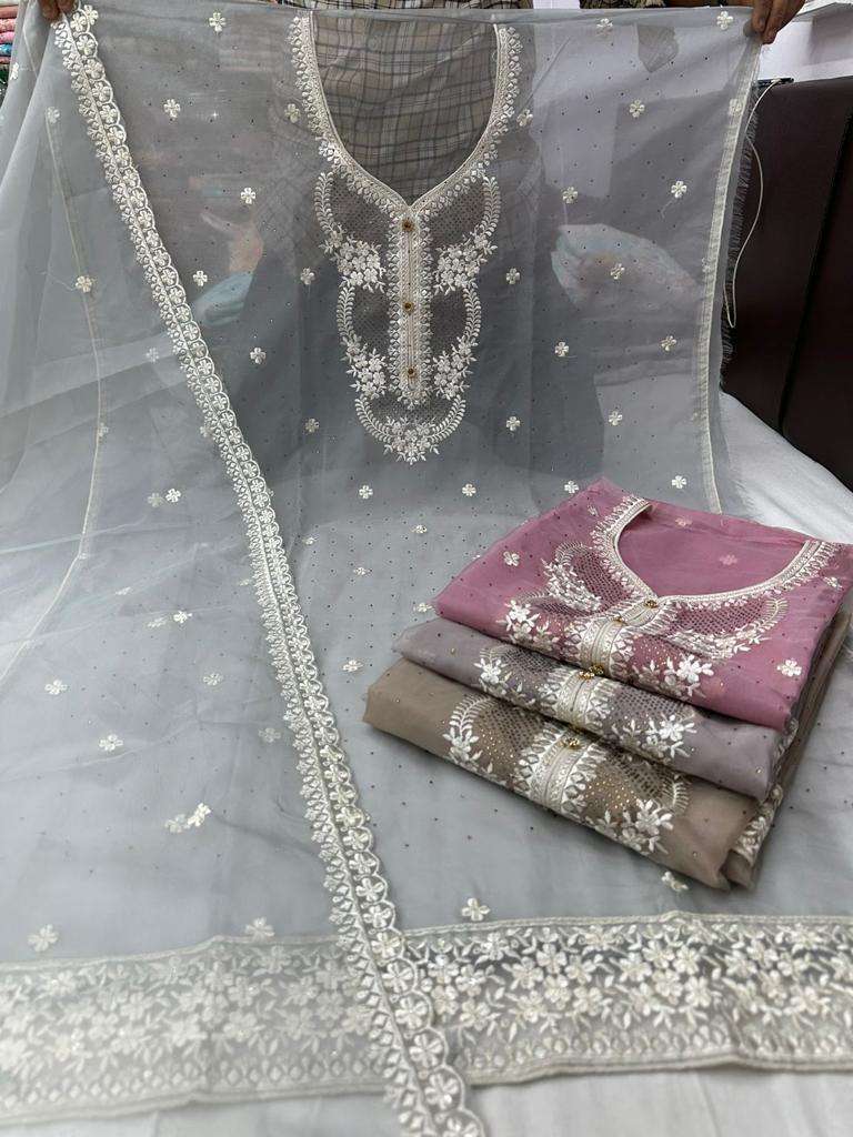 pr 1113 pure organza pakistani work designer ladies suits