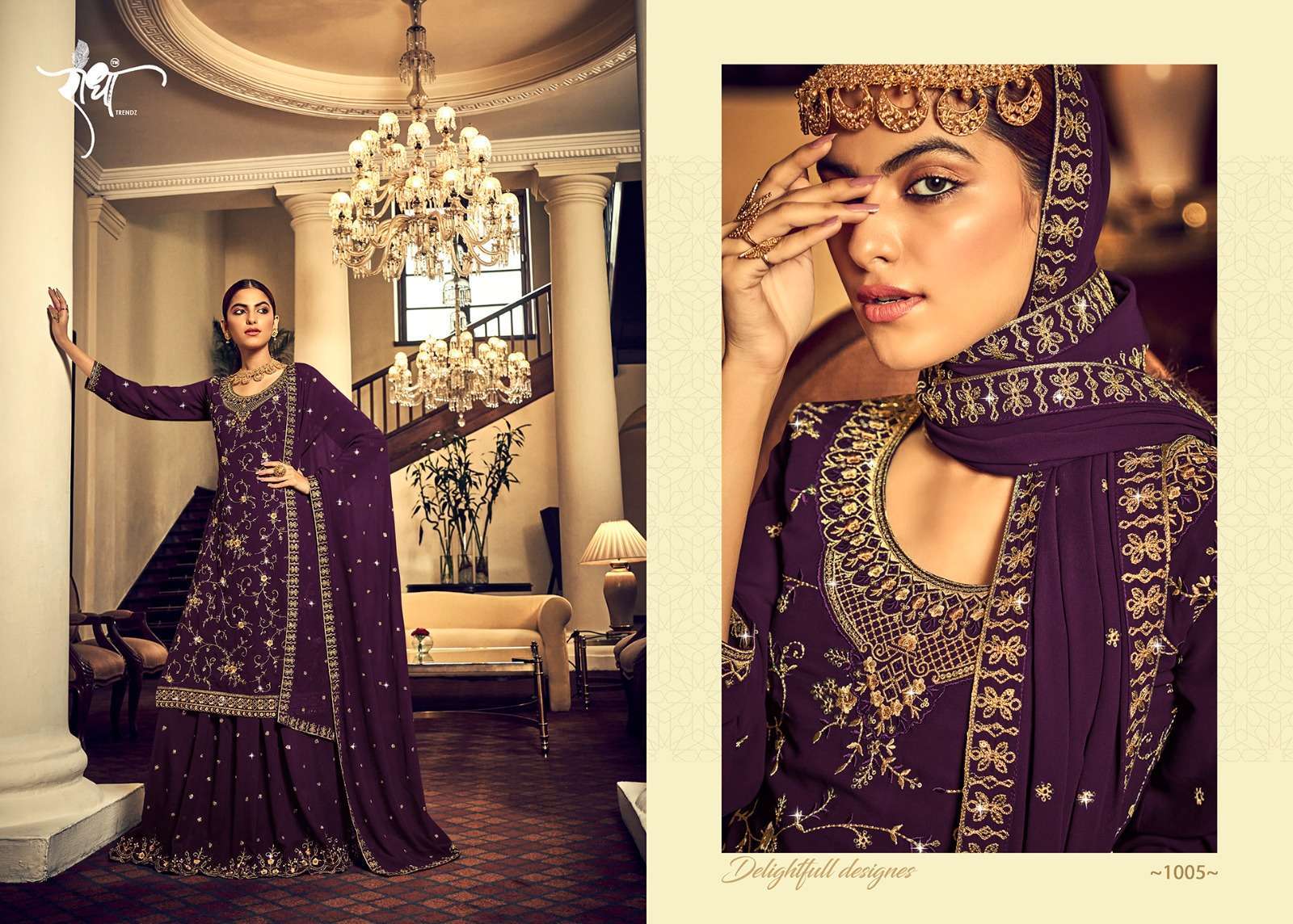 radha trendz afreen nx series 1001-1005 georgette work suit